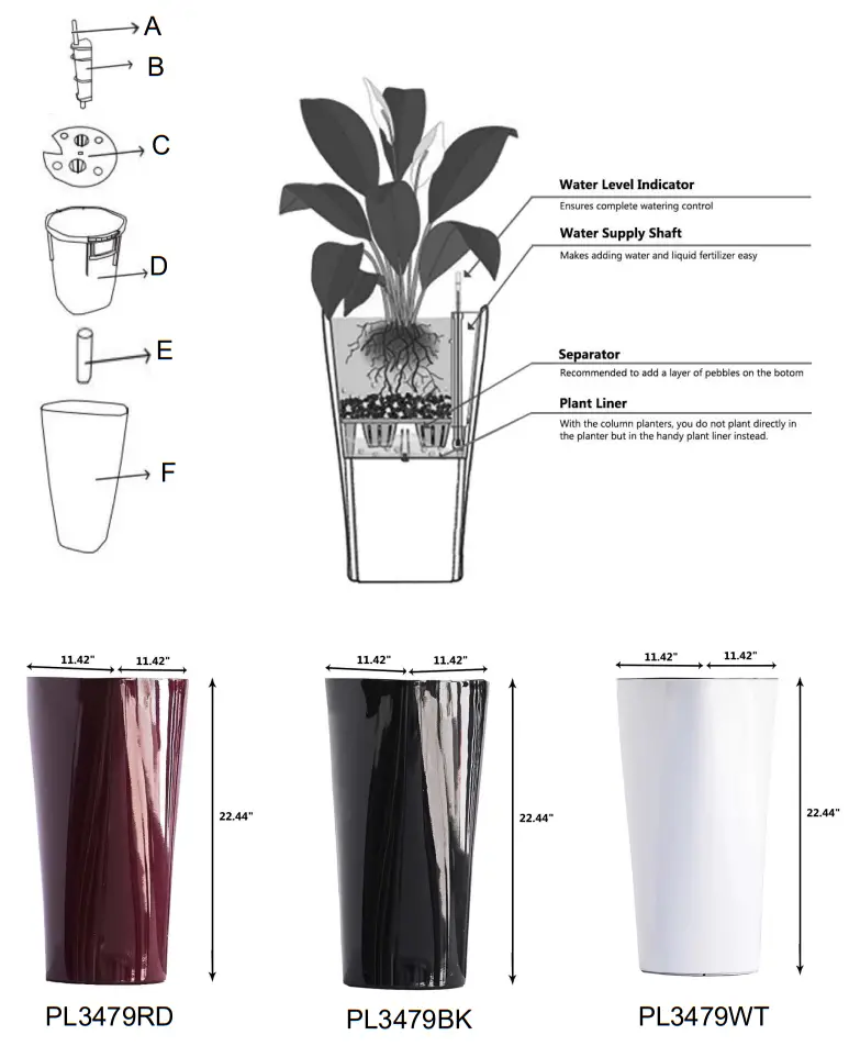 X BAND PL3479BK Self Watering Planters - Assembly instructions