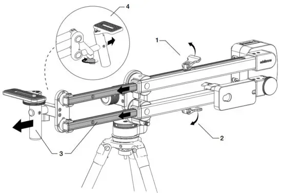 edelkrone JIBONE V2 Ultra Compact Motorized Jib - PULLING OUT THE EXTENSIONS