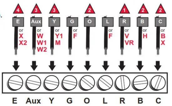 Honeywell RTH3100C Non-Programmable Digital Thermostat - Connect wires