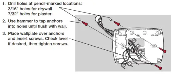 Honeywell RTH3100C Non-Programmable Digital Thermostat - Mount wallplate