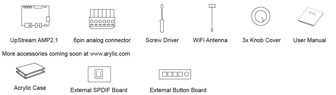 Arylic-Up2Stream-AMP2.1-WiFi-and-Bluetooth-5.0-Amplifier-with-Subwoofer-fig1