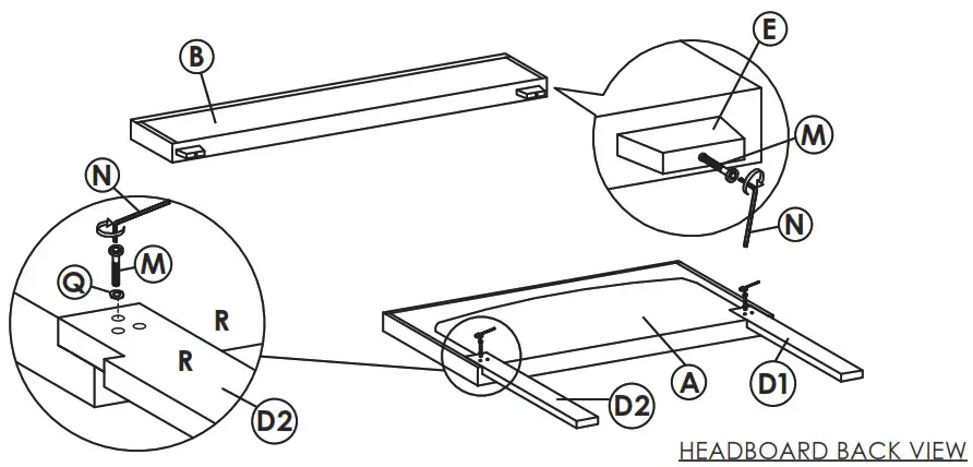 dg casa BARDY Panel Bed - ATTACH LEGS TO FOOTBOARD AND HEADBO