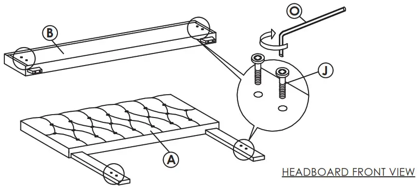 dg casa BARDY Panel Bed - ATTACH PART J TO THE HEADBOARD AND FOO