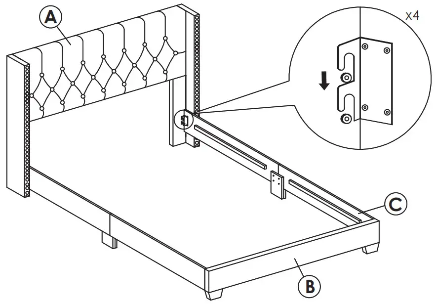 dg casa BARDY Panel Bed - ATTACH SIDE RAIL (