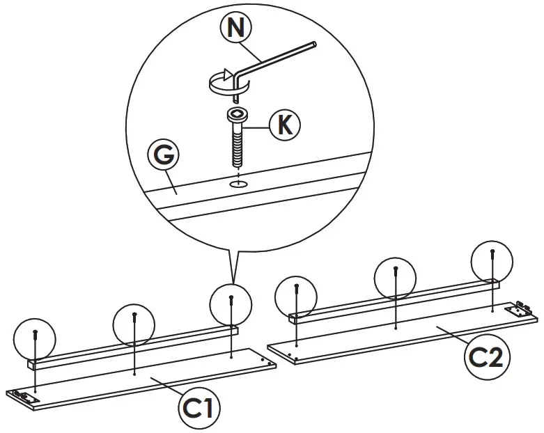 dg casa BARDY Panel Bed -ATTACH THE SIDE RAIL SUPPORT