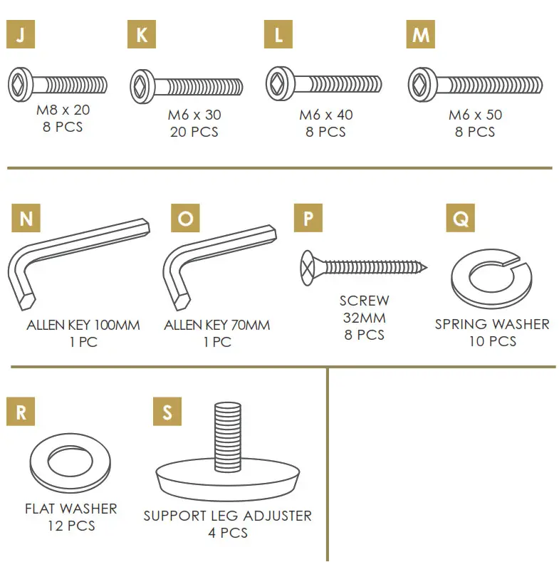 dg casa BARDY Panel Bed - HARDWARE