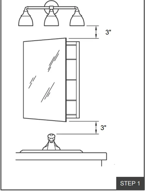overstock LED Lighted Medicine Cabinet - STEP 1