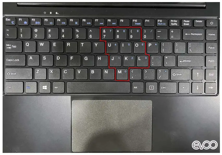 Evoo N140I2A7 Notebook - keypad