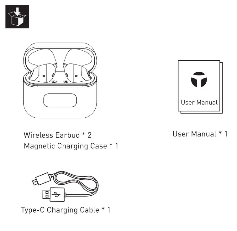 Tranya F1 True Wireless Earbuds User Manual - Package List