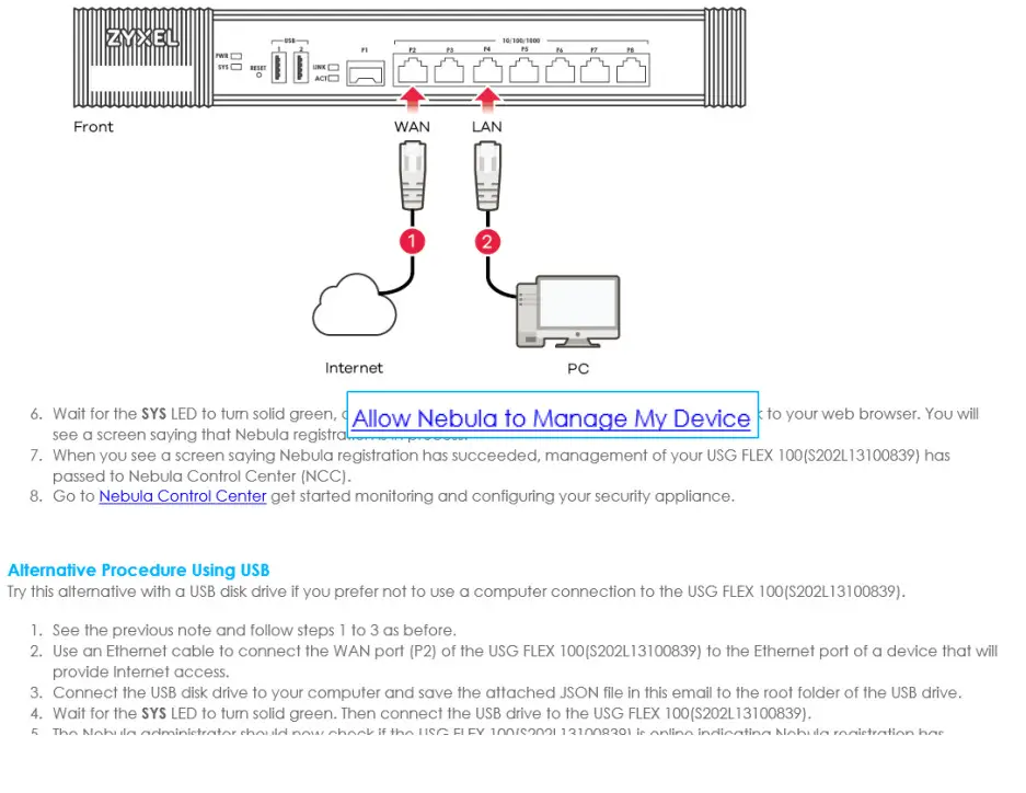 ZYXEL USG20 VPN Series SOP for Firewall Onboarding to Nebula - fig 24