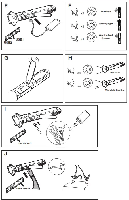 YARD FORCE LX JS12 12000mAh Lithium Car Battery Jump Starter - fig2