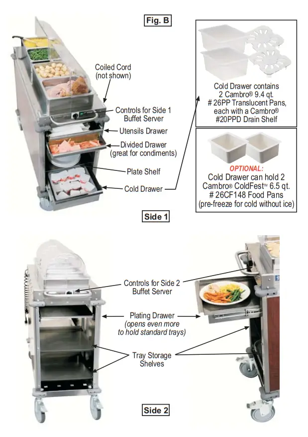 Cadco CBC-HH-L5-4 MobileServ Junior Hot Buffet Carts - fig 16