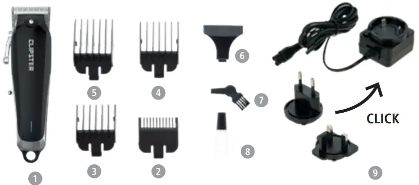 CLIPSTER 184601 Battery TaproX 2 0 Hair Clipper - Figure 1