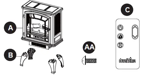 Duraflame V39500 Infrared Stove Heater with Remote and 3D Flame Effect-1