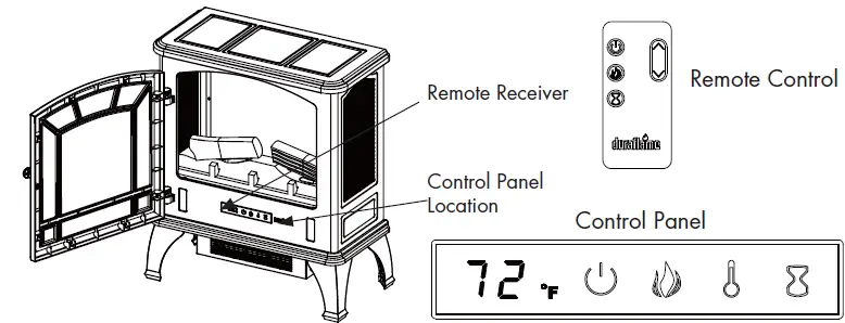 Duraflame V39500 Infrared Stove Heater with Remote and 3D Flame Effect-3