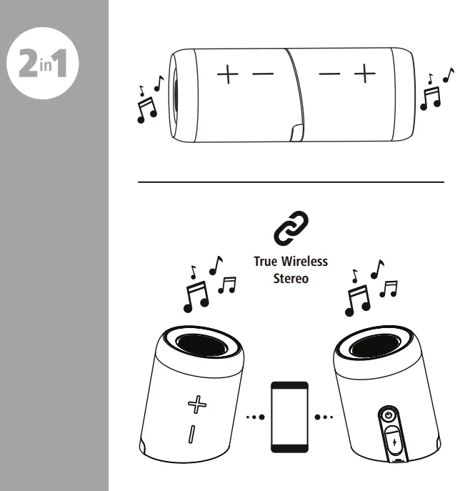 Twin Twin 3.0 Mobile Bluetooth Speaker Operating Instructions3.0 Mobile Bluetooth Speaker Power ON/OFF