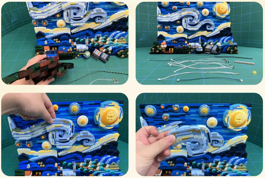 GAME OF BRICKS Light Kit for Vincent Van Gogh The Starry Night 21333-fig3