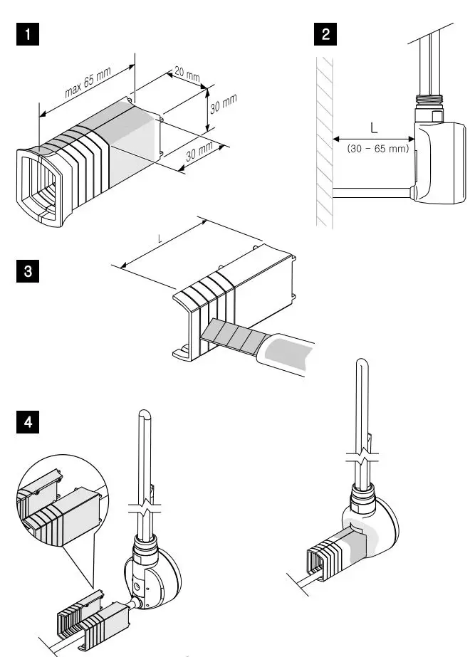 TERMA HTRCMCC01 30mm Cable Mask Cover Instruction Manual - Fig 1,2,3,4