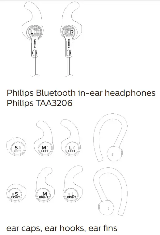 PHILIPS TAA3206 Wireless Sport Headphones 3000 Series - PHILIPS TAA3206 Wireless Sport Headphones 3000 Series- PHILIPS TAA3206 Wireless Sport Headphones 3000 Series- What's in the box