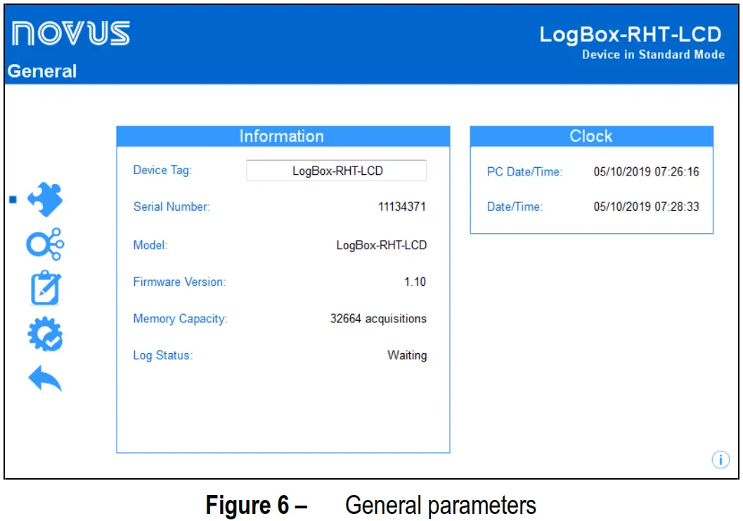 NOVUS LogBox RHT LCD Temperature and Humidity Logger - Figure 12