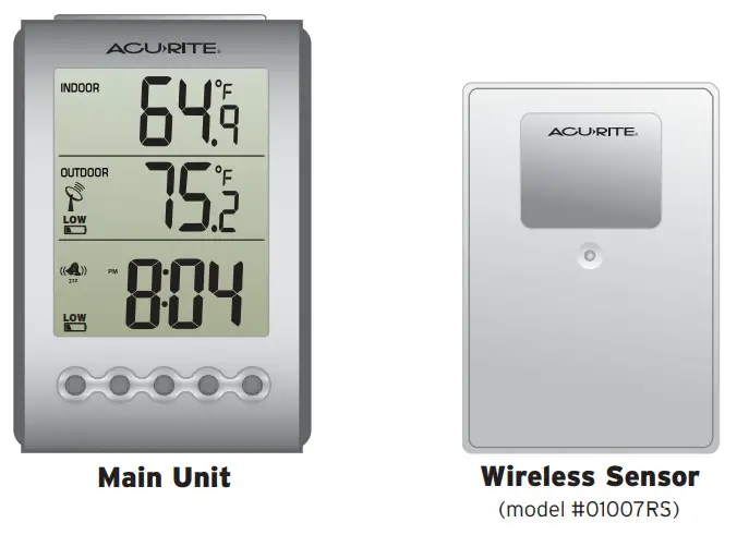 AcuRite 00604 Wireless Thermometer with Clock