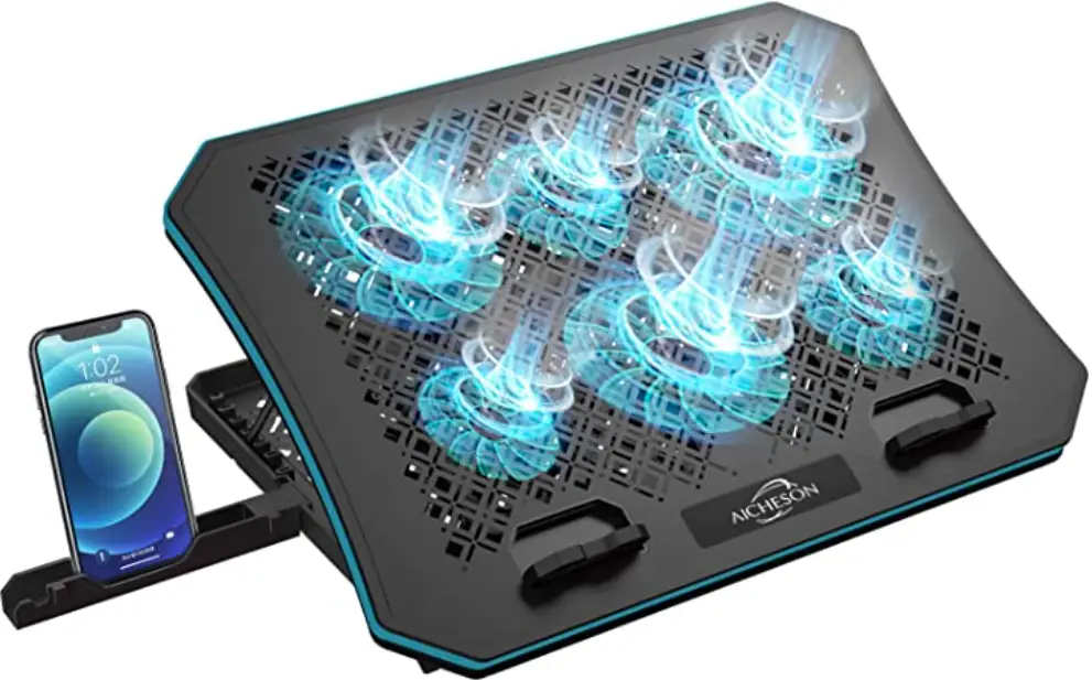 AA8-Blue Red Laptop Cooling Pad 5 Fans