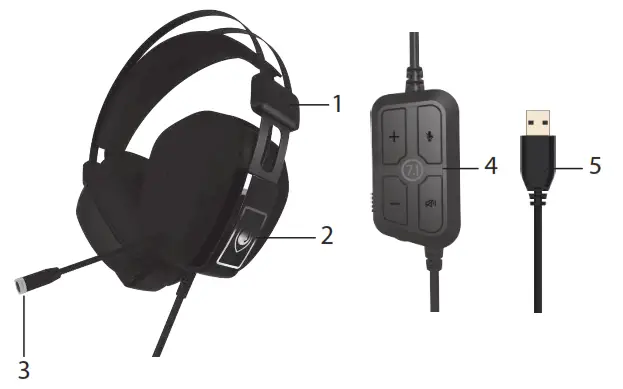 anko 42963271 Gaming Headset Virtual 7.1 Surround Sound and Vibration - Safety Warnings