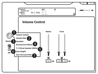 anko 42963271 Gaming Headset Virtual 7.1 Surround Sound and Vibration - Speaker Setting