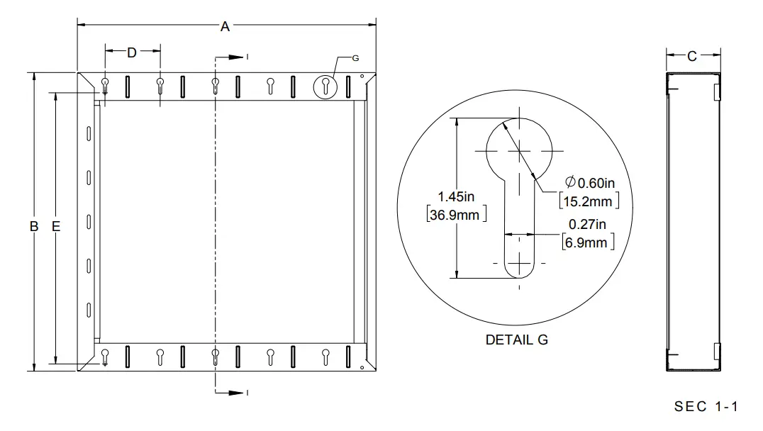 Surface Mount Kit Dimensions