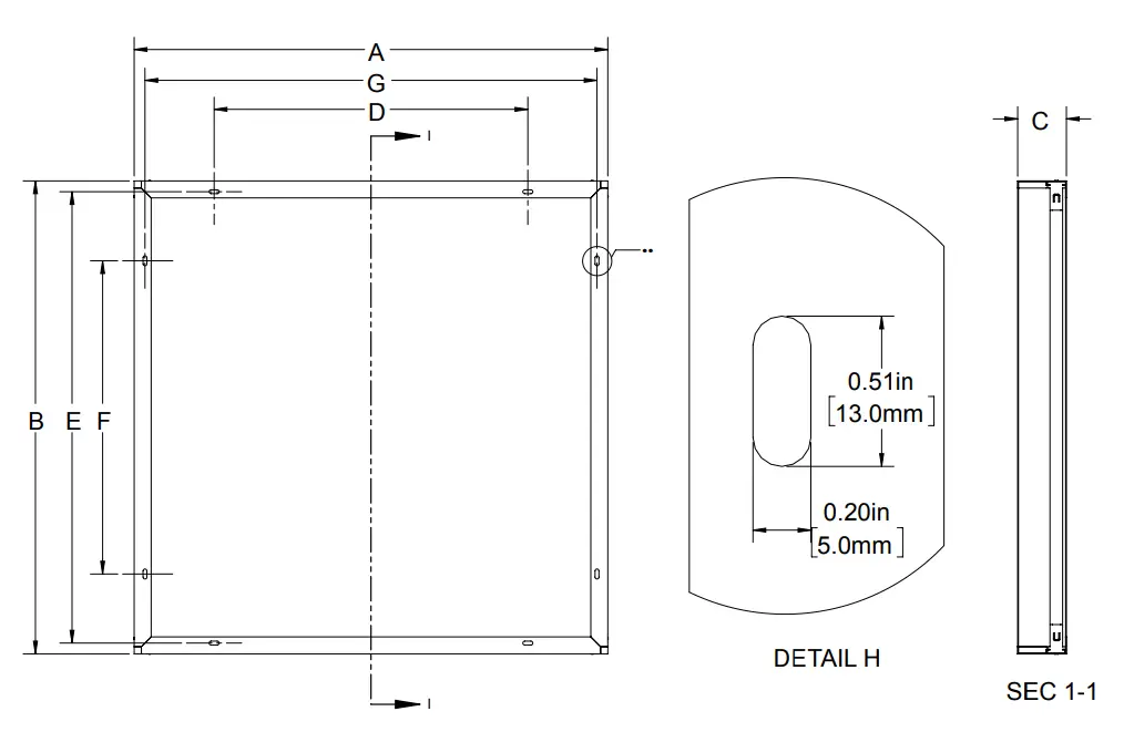 Surface Mount Kit Dimensions