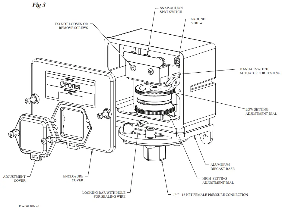 POTTER ADPS Adjustable Deadband Pressure Switch - Fig 3