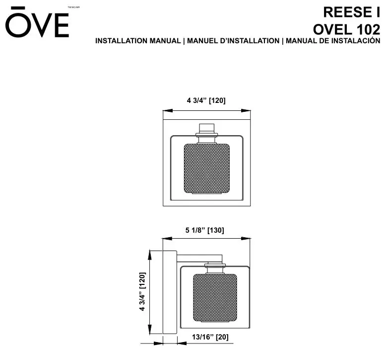 OVE REESE OVEL 102 Installation Manual