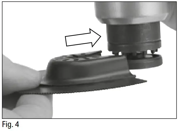 DRAPER 19392 12V Oscillating Multi Tool - Lift the lock lever