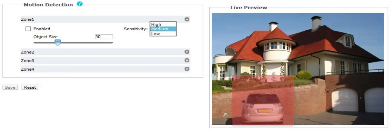 PELCO SARIX PRO 3 Series Indoor Camera - AREA ENABLING