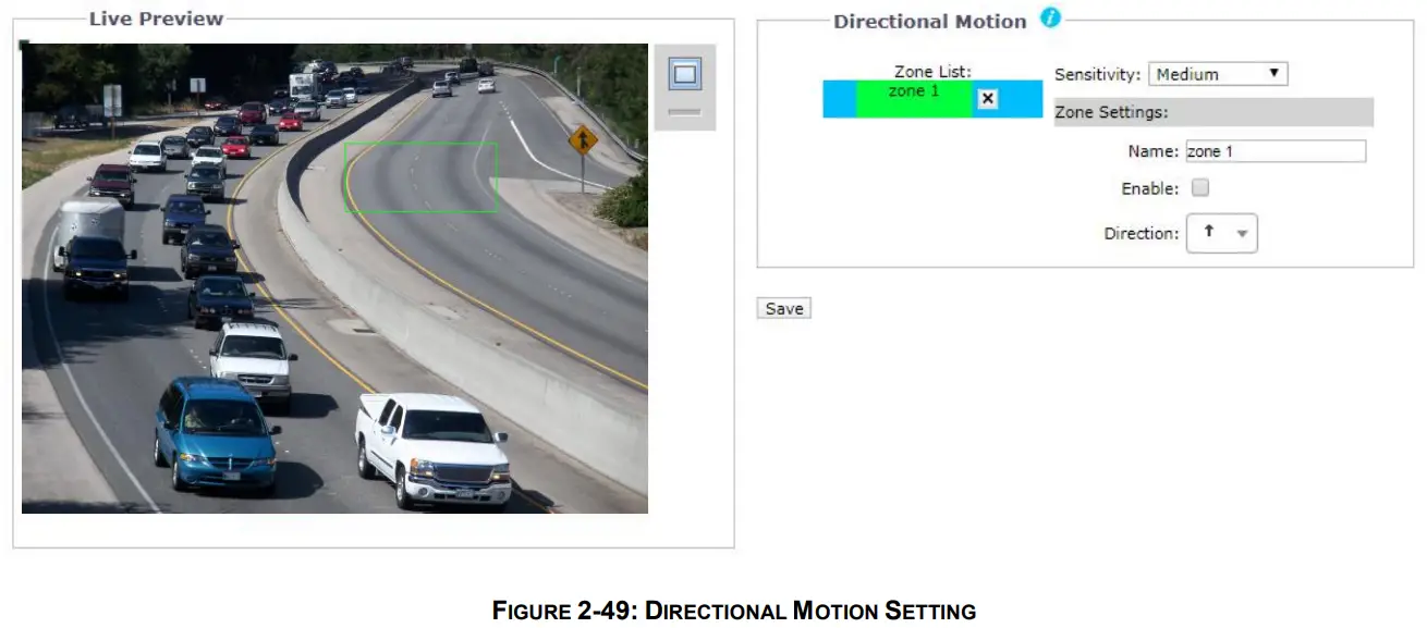 PELCO SARIX PRO 3 Series Indoor Camera - DIRECTIONAL MOTION