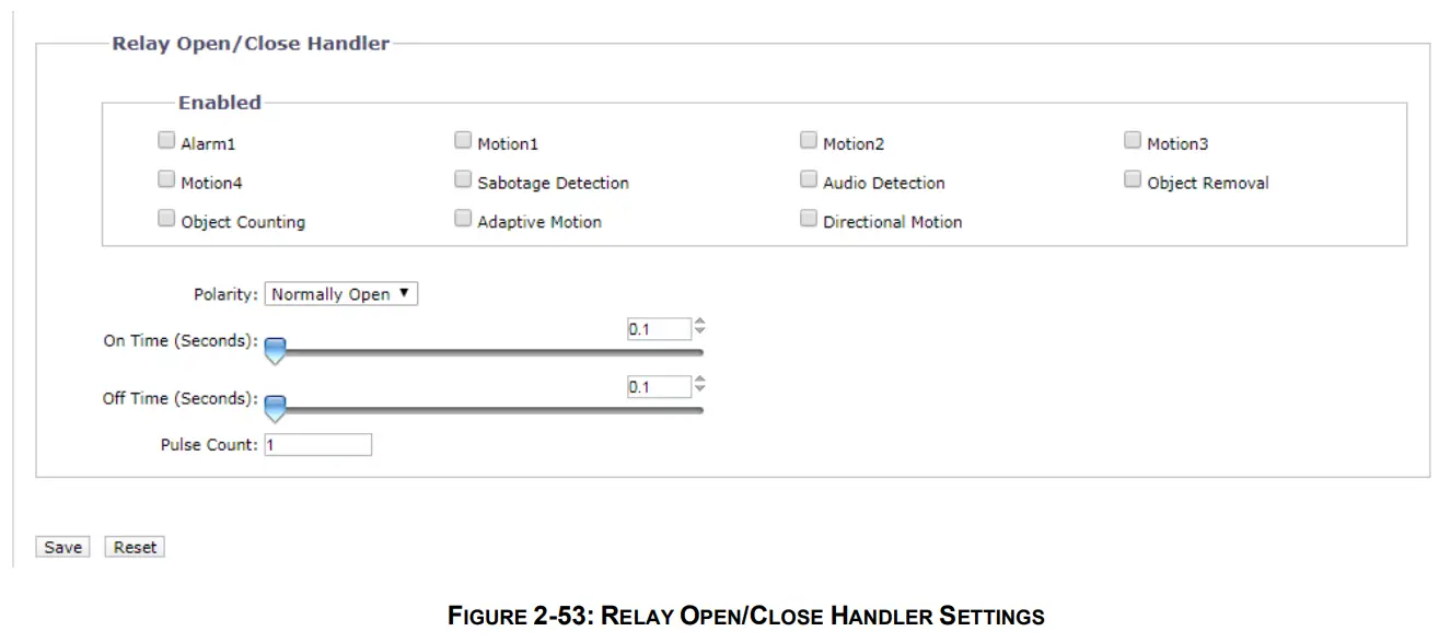 PELCO SARIX PRO 3 Series Indoor Camera - HANDLER SETTINGS