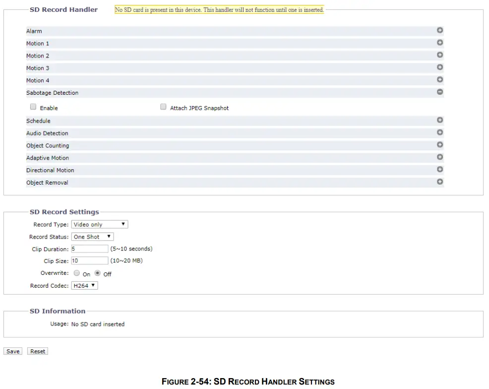 PELCO SARIX PRO 3 Series Indoor Camera - SD RECORD