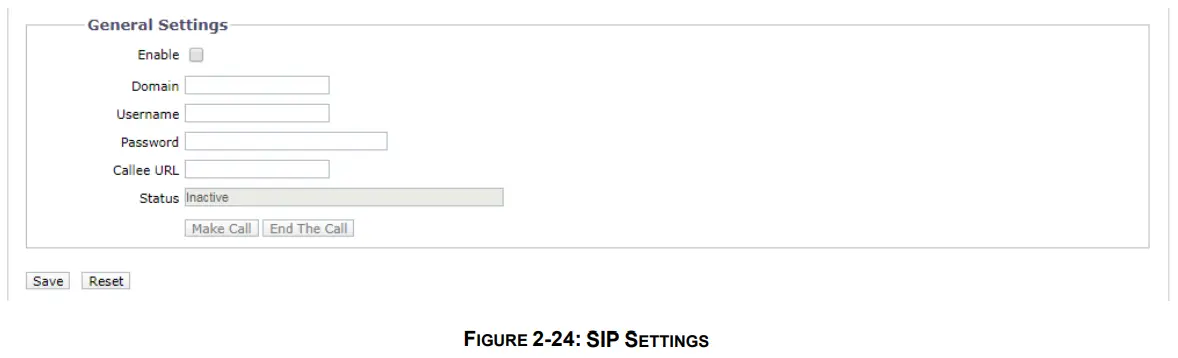 PELCO SARIX PRO 3 Series Indoor Camera - SIP SETTINGS