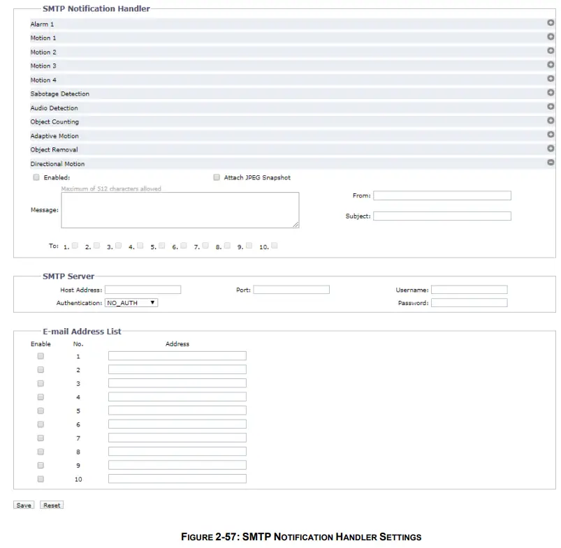 PELCO SARIX PRO 3 Series Indoor Camera - SMTP NOTIFICATION