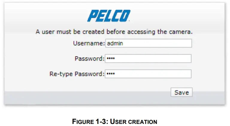 PELCO SARIX PRO 3 Series Indoor Camera - USER CREATION
