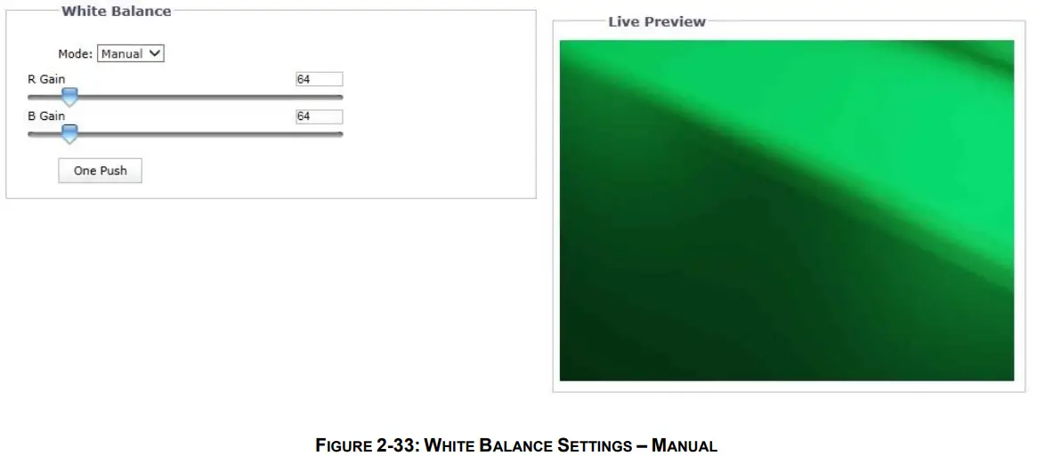 PELCO SARIX PRO 3 Series Indoor Camera - WHITE BALANCE