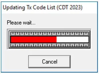 Carestream PracticeWorks Software User Manual - The CDT code set download begins