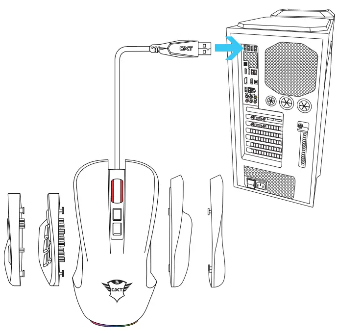 Trust 23764 GXT 970 Morfix Customisable Gaming Mouse fig 1