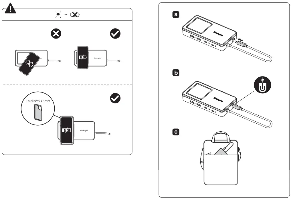 Kensington SD17009 USB C Dual 4K Portable Dock with Qi Charging - Figure 3