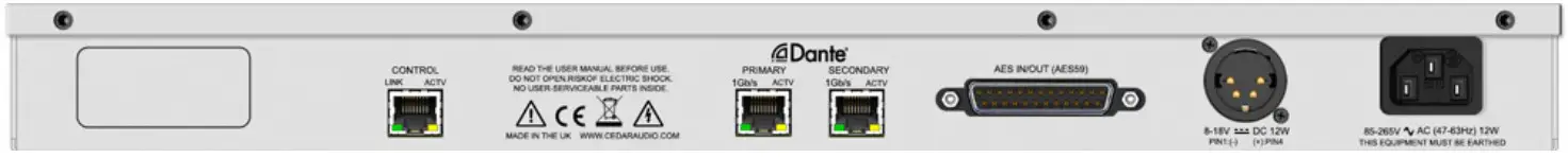 CEDAR DNS 8D Dialogue Noise Suppressor - Audio connections