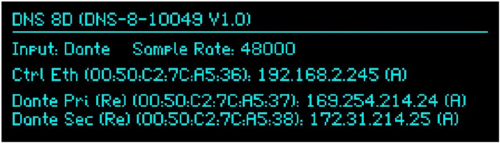 CEDAR DNS 8D Dialogue Noise Suppressor - Status