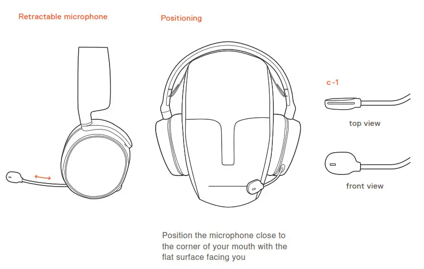 SteelSeries Arctis 3 Bluetooth Gaming Headset -- MICROPHONE