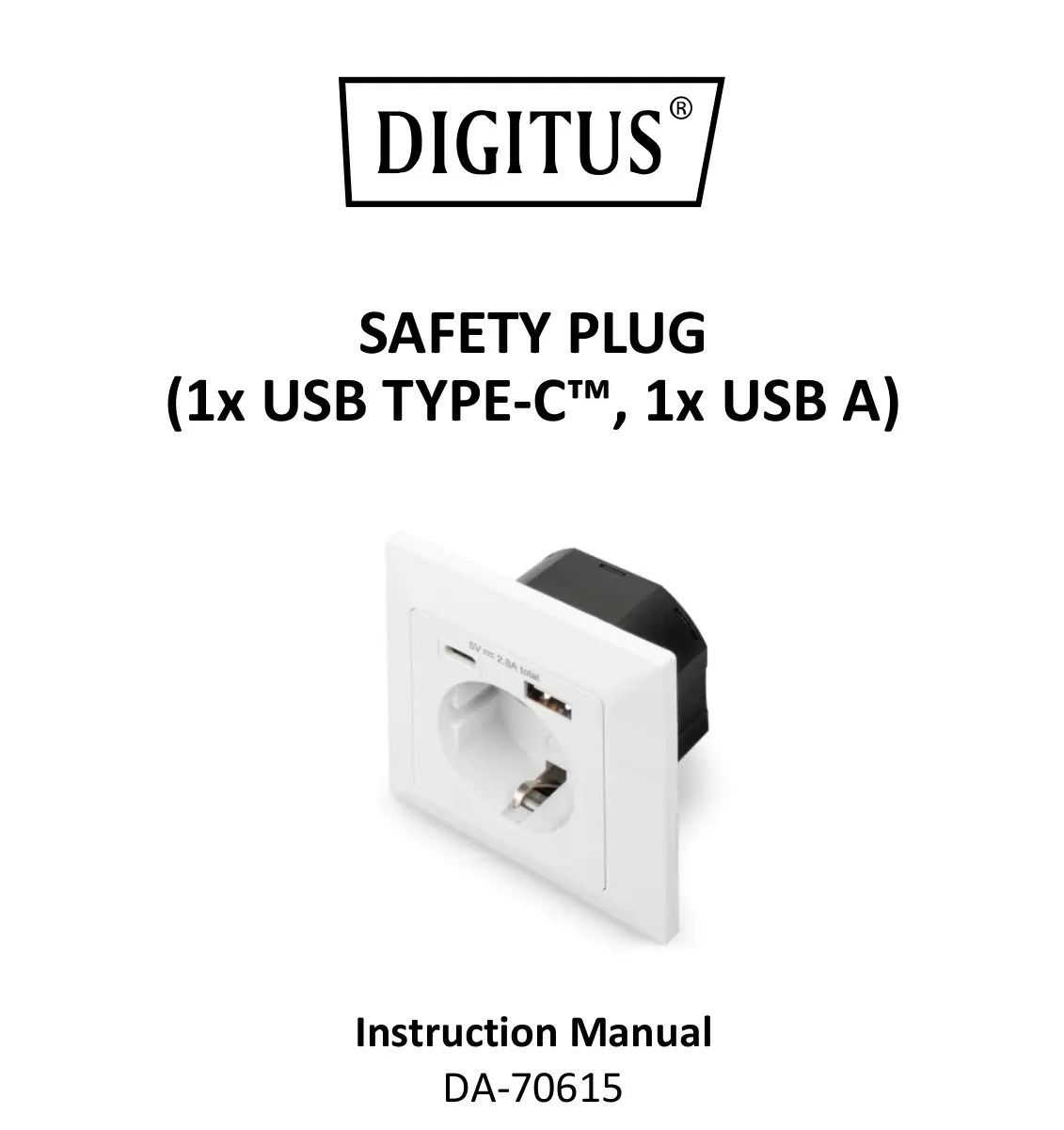 DIGITUS Safety Plug DA-70615 Instruction Manual