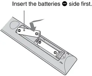 Inserting the Batteries into the Remote Control