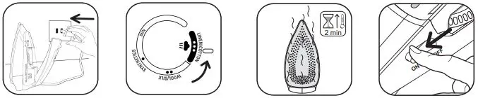 Rowenta DA1510 First Ckass Iron Steam Instructions - Setting the temperature